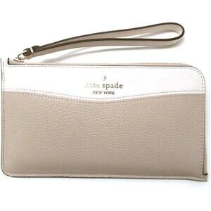 NWT Kate Spade Wallet for Women Lucy Medium L Zip Wristlet, Light sand